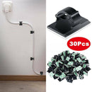 30pc Cable Clips Self Adhesive Cord Management Black Wire Holder Organizer Clamp