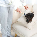 Anti-Static Ostrich Feather Fur Brush Duster Dust Cleaning Tool Wooden Hand K6G8