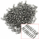 200Pcs Stainless Steel Rolling Barrel Swivels Round Eye Carp Sea Fishing Tackle