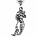 Little Mermaid Navel Rhinestone Belly Ring Body Button Bars Jewellery, Silv O8W5