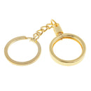 3x Metal Keychains Coin Keyring Souvenir Coin Protector Key Ring 25mm Golden