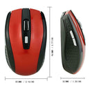 6 Buttons 2.4G USB Wireless Mouse 1600DPI Optical Mice for Laptop (Red)