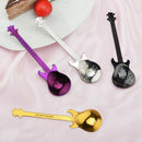 Set of 4 Guitar Shaped Stainless Steel Coffee Spoon Demitasse Spoons Desser C8W1