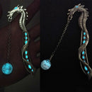 1XLuminous Night Dragon Bookmark Label Read Maker Feather BookStationerySilver3c