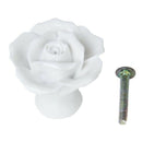 1 x Rose Flower Ceramic Kitchen Furniture Cabinet Cupboard Handle Pull Knob