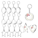 24Pcs Transparent Acrylic Keychain Blank with Disc & Key Ring Tassels Crafts Set