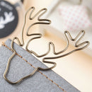 8pcs/box paper clips retro metal book clip mark antlers cute paper clips fo
