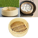 2X Chinese Bamboo Steamer Basket Round Dim Sum Chicken Steamer Tray 20cm