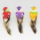 12 Pieces Multicolored Artificial Feathered Foam Birds, DIY Birds Crafts