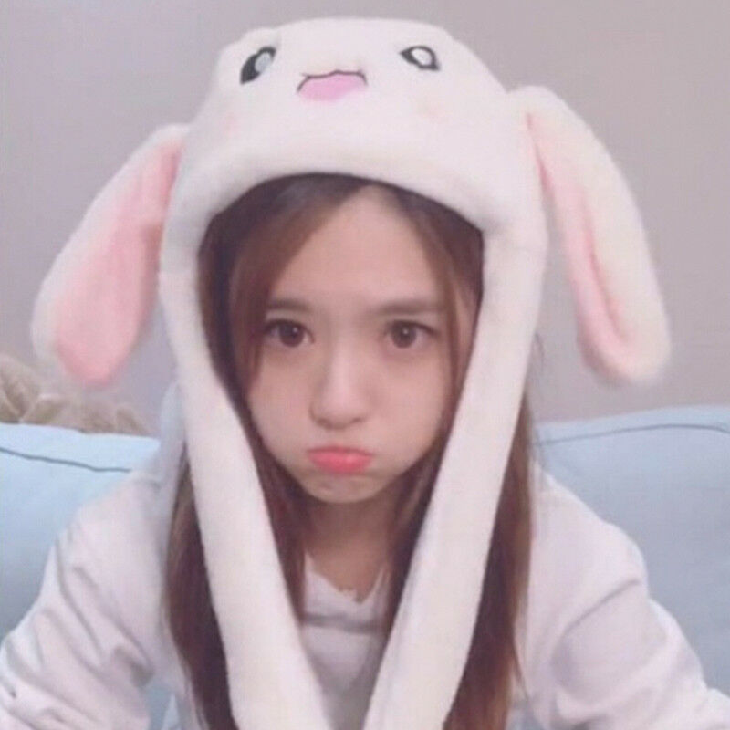 Cute Rabbit Hat Ear Will Move When You Hold The Leg Funny Plush Hat  rsJCAUB Kw