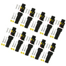 20 Kits 1 2 Pin Sealed IP68 Electrical Wire Connector Plug 1.5mm Terminal