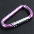 Pink aluminum alloy D-shape spring-loaded gate closure carabiner T9D6