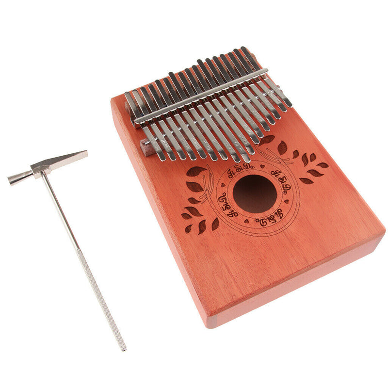 Kalimba 17 Keys Leaves Thumb Piano Hand Piano Solid Mahogany Wood Body with Tune
