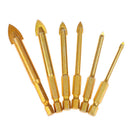 6Pcs Ceramic Tile Glass Drill Bits 1/4" Hex Shank Set for Chucks Bit Holder 4-%!