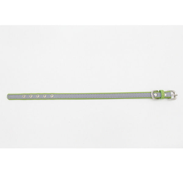 Reflective Personalized Safety Dog Collars for Dogs Puppy Adjustable Green-S