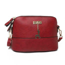 Women Sling Oil Wax Shell Bag Deer Shoulder Crossbody Bags (Texture Red)