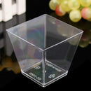 40pcs Square Mousse Cake Dessert Cups 7.39oz Plastic Sample Drink Jelly Tum B4J3