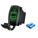 Dual QC3.0 USB Car Charger with Dust Cover for 12-24V Car Boat Motorcycle ATV