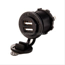 12V 2 Dual USB Port Car Motorcycle Cigarette Lighter Socket Charger Waterproof
