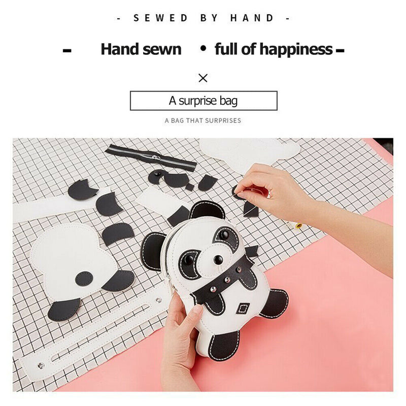 DIY Handmade Cute Panda Women Shoulder Bag Cartoon Girl Fashion Crossbody Pouch