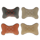 Black Red Car Seat Head Neck Rest Cushion Headrest Leather Pillow