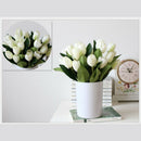 9 Heads Artificial Real Touch Tulips Flower Bouquet Home Room or Birthday G V2Z8