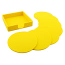 7pcs Rubber Silicone Coasters Round for Hot Drink Bar Table Placemat,Yellow