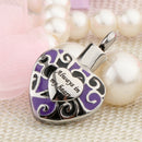 Heart Cremation Urn Charm Pendant For Pet Human Ash Urn Memorial Necklace