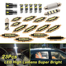 23Pcs White LED Car Interior Inside Light Dome Trunk Map License Plate Lamp SEAU