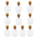 Mini Glass Cork Bottle Square Cubic Jars Vials Wish Bottle Love Note 10Pc