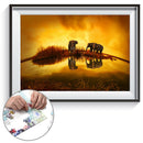 75x50cm 1000pcs Three Elephants Scene Jigsaw Puzzle Kids Assembling Games