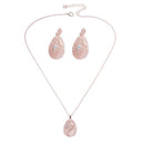 Oval Opal Necklace Earrings Two Piece Set Jewelry Set Women Necklace Weddin