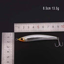 1pc fishing lure 13.5g 80mm sinking pencil lure metal hard bait hook 4
