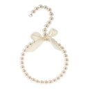 Beaded Bow Scarf Tie Towel Hanger Hook Holder  White with Bowknot