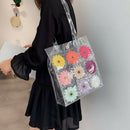 Hologram Transparent Plastic Handbags Beach Shoulder Bag Women Trend Tote J