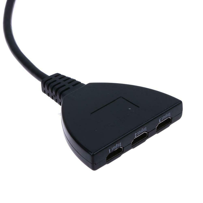 High-quality 3x1 HDMI Switcher Switch Splitter with Cable(Black)