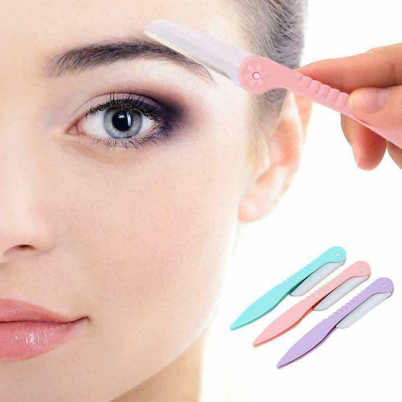 Folding Makeup Eyebrow Razor Facial Hair Remover Safety Trimmer Tool D9J7