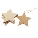 10pcs MDF Wood Star Shapes Tags Wooden Embellishments Crafts DIY Wind Chimes