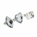 3 x Adjustable Ring Crystal Glass Heart Square Oval Fashion I1Q9