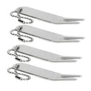 4 Count 3 x0.6 inch Metal Bending Golf Divot Repair Tool Pitch Repairing Fork
