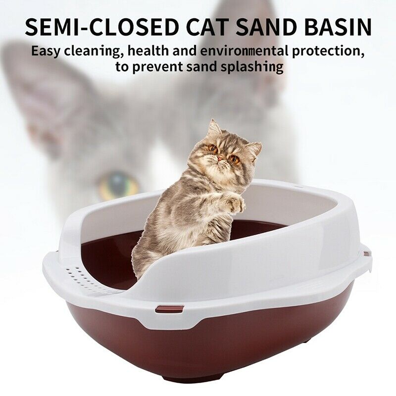 Large Size Cat Litter Box Semi-Closed Cat Sandbox Toilet for Pet Cat Traini