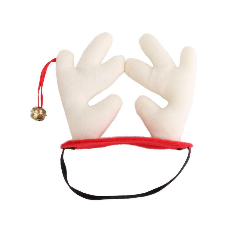Christmas Pet Dog Headwear Reindeer Deer Antlers Headband With a Bell 11cm