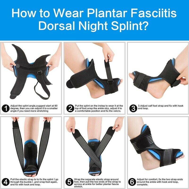 Plantar Fasciitis Night Splint Foot Orthotic Supports Kits Adjustable Foot  Q7K4