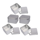 5 Pieces 90x90x55mm Small Square Tin Boxes Metal Storage Box Jewellery Watches