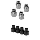 8x High Quality Fuel Injector Adapters for Acura B16 B18 D16Z D16Y Black Sliver