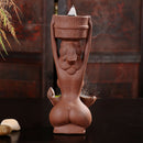 1X(Purple Clay Backflow Incense Burner Sandalwood Ceramic Censer Tea Decora