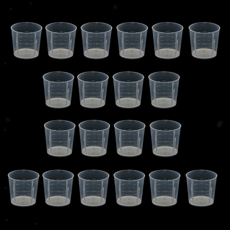 20pcs 20ml Plastic Lab Test Liquid Measuring Container Cups