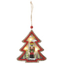 Christmas Ornament Xmas Tree Wooden Walnut Soldier LED Hanging Pendant (D) A