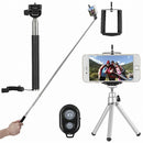 Selfie Stick Kit 4-in-1 + Clip Phone + Bluetooth + Tripod Tripod Mini - Bla