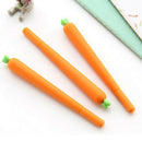 50Pcs Vegetables Cute Carrot Pen Cartoon Gel Pen Black Ink X6R6